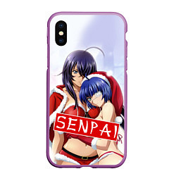 Чехол iPhone XS Max матовый Senpai Love, цвет: 3D-фиолетовый
