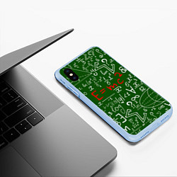 Чехол iPhone XS Max матовый E=mc2: Green Style, цвет: 3D-голубой — фото 2