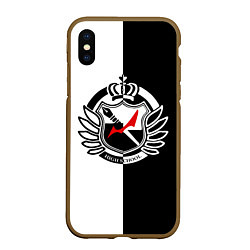 Чехол iPhone XS Max матовый MONOKUMA SCHOOL, цвет: 3D-коричневый