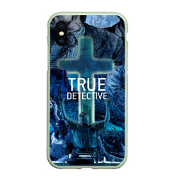 Чехол iPhone XS Max матовый True Detective: Religion, цвет: 3D-салатовый