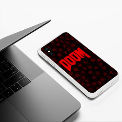 Чехол iPhone XS Max матовый DOOM: Hellish signs, цвет: 3D-белый — фото 2