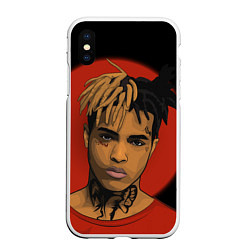 Чехол iPhone XS Max матовый XXXTentacion: Red Sun, цвет: 3D-белый