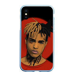 Чехол iPhone XS Max матовый XXXTentacion: Red Sun, цвет: 3D-голубой