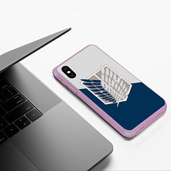 Чехол iPhone XS Max матовый Крылья Свободы, цвет: 3D-сиреневый — фото 2