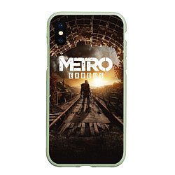 Чехол iPhone XS Max матовый Metro Exodus: Sunset, цвет: 3D-салатовый