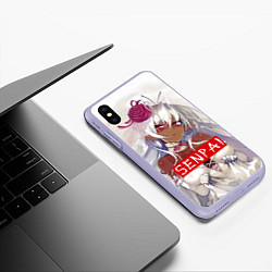Чехол iPhone XS Max матовый Senpai: White Girl, цвет: 3D-светло-сиреневый — фото 2