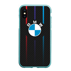 Чехол iPhone XS Max матовый BMW: Three Lines, цвет: 3D-мятный