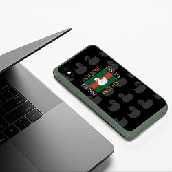 Чехол iPhone XS Max матовый GUSSI: Little Style, цвет: 3D-темно-зеленый — фото 2