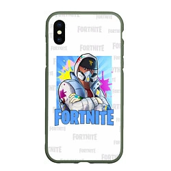 Чехол iPhone XS Max матовый Fortnite Street Art, цвет: 3D-темно-зеленый