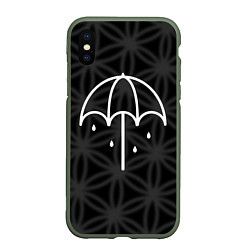 Чехол iPhone XS Max матовый BMTH Umbrella, цвет: 3D-темно-зеленый