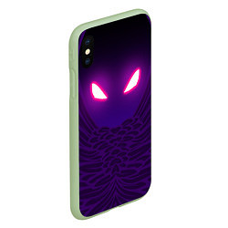 Чехол iPhone XS Max матовый Fortnite: Raven Eyes, цвет: 3D-салатовый — фото 2