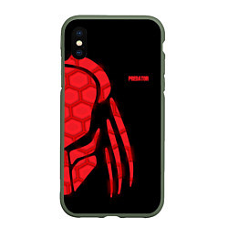 Чехол iPhone XS Max матовый Predator: Red Light, цвет: 3D-темно-зеленый