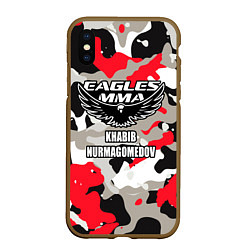 Чехол iPhone XS Max матовый Khabib Nurmagomedov: Red Camo, цвет: 3D-коричневый