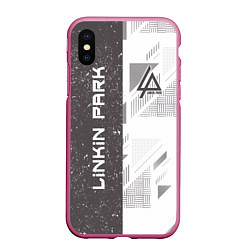 Чехол iPhone XS Max матовый Linkin Park: Grey Form, цвет: 3D-малиновый