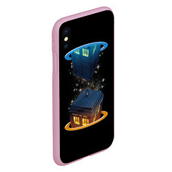 Чехол iPhone XS Max матовый Тардис в Портале, цвет: 3D-розовый — фото 2
