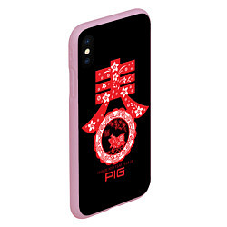 Чехол iPhone XS Max матовый Китайский поросенок 2019, цвет: 3D-розовый — фото 2