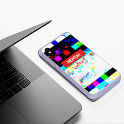 Чехол iPhone XS Max матовый Hentai Glitch 2, цвет: 3D-светло-сиреневый — фото 2