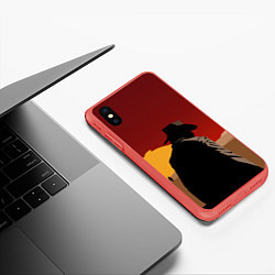 Чехол iPhone XS Max матовый RDR 2: Dark Man, цвет: 3D-красный — фото 2