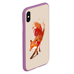 Чехол iPhone XS Max матовый Paint Fox, цвет: 3D-фиолетовый — фото 2