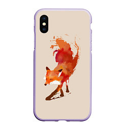 Чехол iPhone XS Max матовый Paint Fox, цвет: 3D-светло-сиреневый