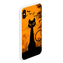 Чехол iPhone XS Max матовый Halloween Cat, цвет: 3D-белый — фото 2