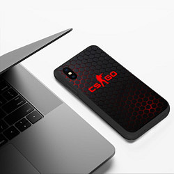 Чехол iPhone XS Max матовый CS:GO Grey Carbon, цвет: 3D-черный — фото 2