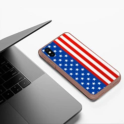 Чехол iPhone XS Max матовый American Patriot, цвет: 3D-коричневый — фото 2