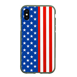 Чехол iPhone XS Max матовый American Patriot, цвет: 3D-темно-зеленый