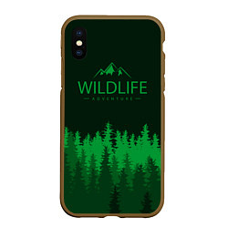 Чехол iPhone XS Max матовый Wildlife Adventure, цвет: 3D-коричневый