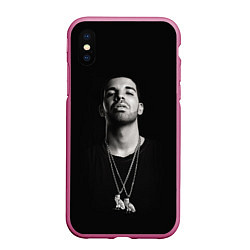 Чехол iPhone XS Max матовый Drake, цвет: 3D-малиновый