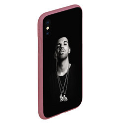 Чехол iPhone XS Max матовый Drake, цвет: 3D-малиновый — фото 2