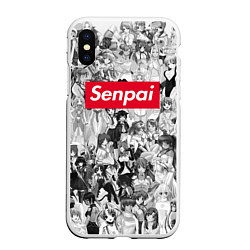 Чехол iPhone XS Max матовый SENPAI Stories, цвет: 3D-белый