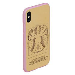 Чехол iPhone XS Max матовый Гомер Да Винчи, цвет: 3D-розовый — фото 2