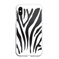 Чехол iPhone XS Max матовый Африканская зебра, цвет: 3D-белый