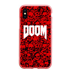 Чехол iPhone XS Max матовый DOOM: Blooded Skuls, цвет: 3D-баблгам