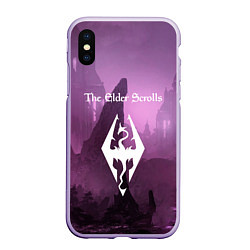 Чехол iPhone XS Max матовый The Elder Scrolls, цвет: 3D-светло-сиреневый