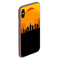 Чехол iPhone XS Max матовый Red Dead Redemption: Orange Sun, цвет: 3D-коричневый — фото 2