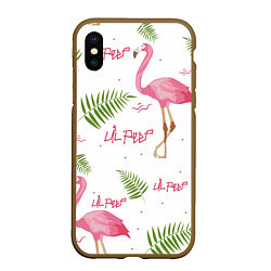 Чехол iPhone XS Max матовый Lil Peep: Pink Flamingo, цвет: 3D-коричневый