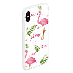 Чехол iPhone XS Max матовый Lil Peep: Pink Flamingo, цвет: 3D-белый — фото 2