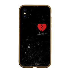 Чехол iPhone XS Max матовый Lil Peep: Broken Heart, цвет: 3D-коричневый