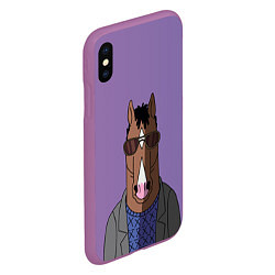 Чехол iPhone XS Max матовый Конь БоДжек, цвет: 3D-фиолетовый — фото 2