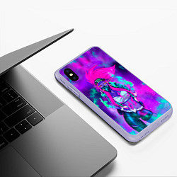 Чехол iPhone XS Max матовый Akali KDA, цвет: 3D-светло-сиреневый — фото 2