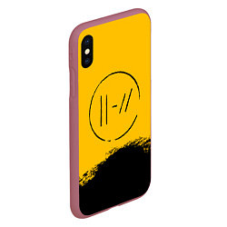 Чехол iPhone XS Max матовый 21 Pilots: Yellow Logo, цвет: 3D-малиновый — фото 2