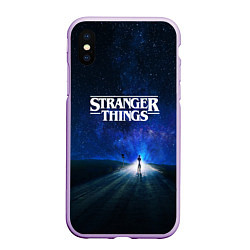 Чехол iPhone XS Max матовый Stranger Things: Road Light, цвет: 3D-сиреневый