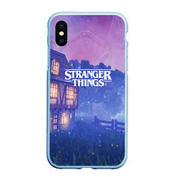 Чехол iPhone XS Max матовый Stranger Things: Magic House, цвет: 3D-голубой