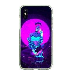 Чехол iPhone XS Max матовый Akali KDA, цвет: 3D-салатовый