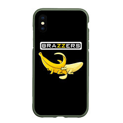 Чехол iPhone XS Max матовый Brazzers: Black Banana, цвет: 3D-темно-зеленый