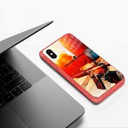 Чехол iPhone XS Max матовый Counter Strike: Dragon M16, цвет: 3D-красный — фото 2