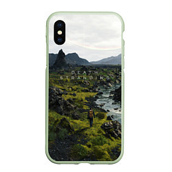 Чехол iPhone XS Max матовый Death Stranding: Green World, цвет: 3D-салатовый