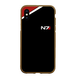 Чехол iPhone XS Max матовый MASS EFFECT N7, цвет: 3D-коричневый